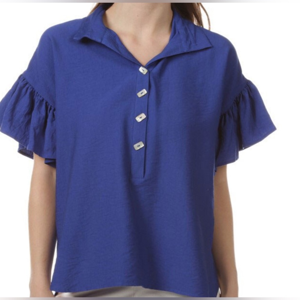 John mark flutter sleeve top